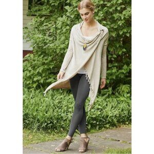 Matilda Jane Come On‎ Over Cardigan Sweater Women M Beige Whimsical Flowy Boho